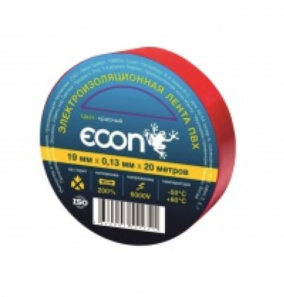 Изолента ECON 19/20, красный - купить в Тамбове